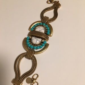 Stella&Dot turquoise and gold bracelet